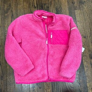 BCBG girls pink fleece and quilted zip up sweater size XL